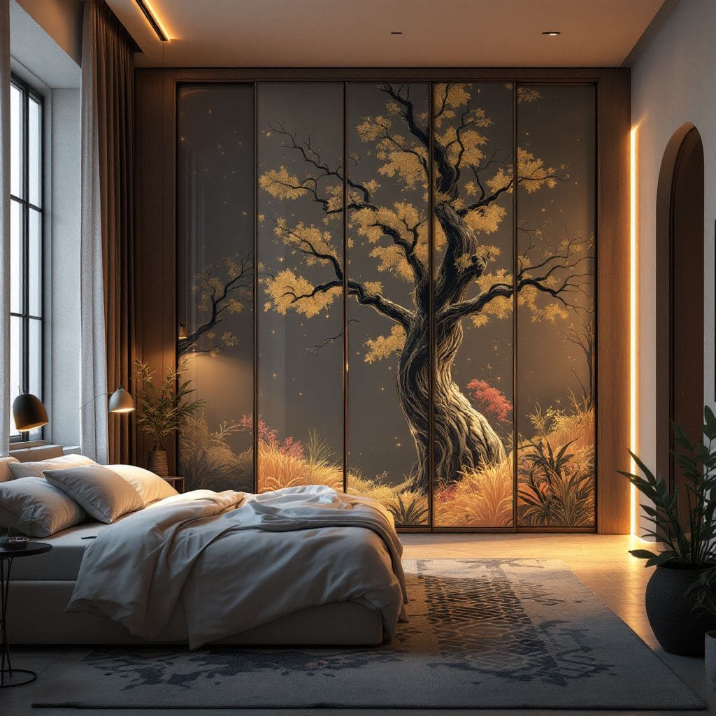 Bedroom sliding wardrobes : Floral Printscape Collection